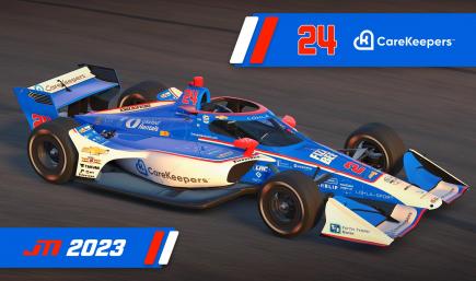 2023 Stefan Wilson / Graham Rahal #24 CareKeepers Dallara IR18 with Custom Number