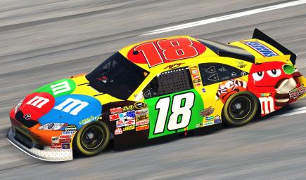 レーシングジャケットToyota M&M's Racing Kyle Busch Nascar Toyota Kyle Busch Joe Gibbs Racing M&M Yellow Lined