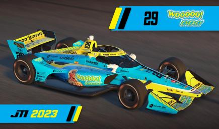 2023 Devlin DeFrancesco #29 Wooooo! Energy Dallara IR18 with Custom Number