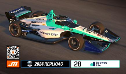 2024 Marcus Ericsson #28 Delaware Life Mario Andretti Tribute IndyCar with Custom Number