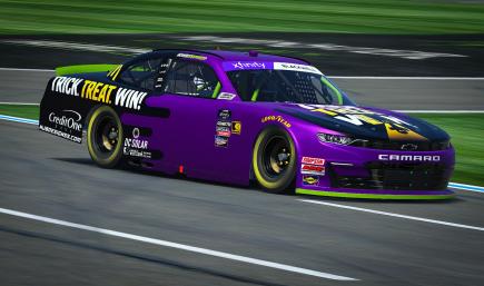 2018 Kyle Larson Trick. Treat. Win! Halloween Mcdonalds Camaro Sim Stamp