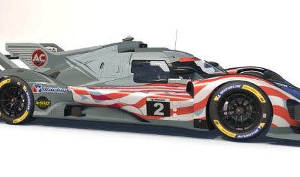 USA flag/ Ferrari 499p