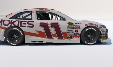 RAUBCAR 2025 ARCA Toyota Camry - White Virginia Tech