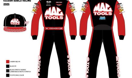 Mac Tools Firesuit by Matrix Apparel, Keegan Sobilo Racing