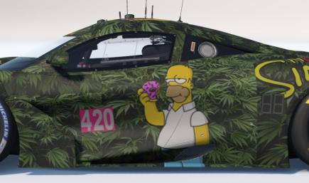 Homer Simpson Weed Bush McLaren 720s EVO GT3