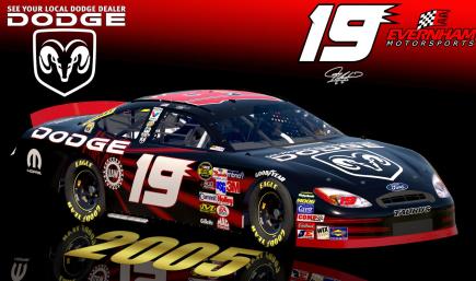 2005 #19 Jeremy Mayfield Dodge Dealers Reverse (Ford) Sim Stamped Number