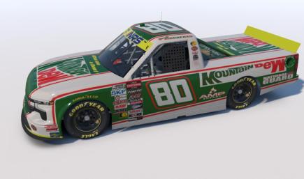 DSM 80 Dale Jr Mountain Dew Throwback Truck playoff banner