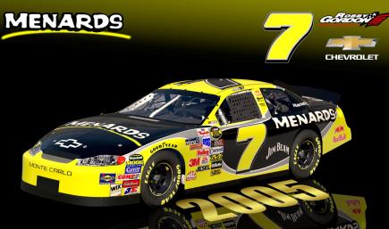 (SS) 2005 #7 Robby Gordon Menards Chevrolet Monte Carlo Sim Stamped Number