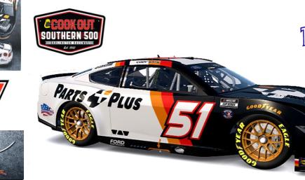  2025 RWR Cody Ware / Parts Plus Ford Mustang Dark Horse at Darlington.